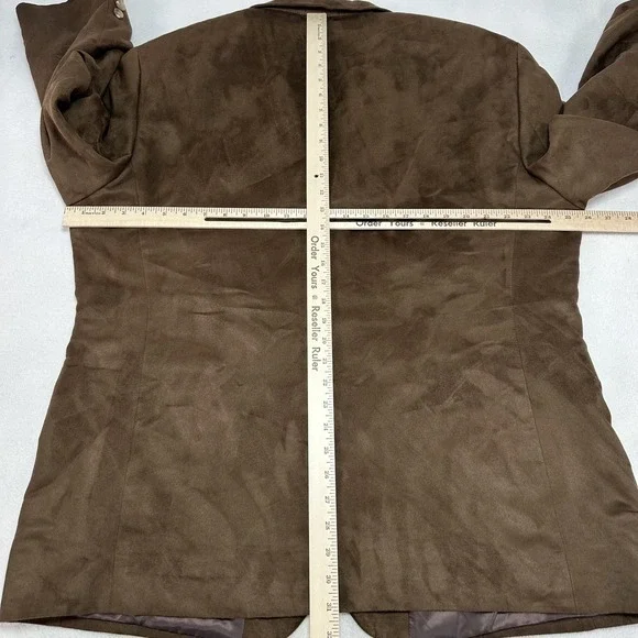 Nautica Sport Coat Mens 48R Brown Faux Suede Blazer Jacket Three Button Prep - Picture 13 of 16